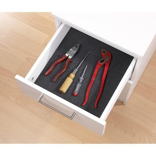 WENKO Slip stop protection mat Felt - drawer mat, cuttable, Polyester, 54 x 72 cm, Anthracite, 72 x 54 x cm