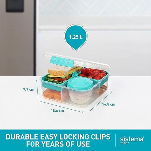 Sistema 21671 Go Collection Bento Box Clear 42 oz./1.25L Multicolored 21685
