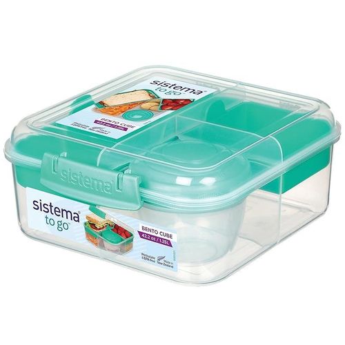 Sistema 21671 Go Collection Bento Box Clear 42 oz./1.25L Multicolored 21685