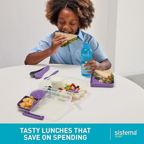 Sistema 21671 Go Collection Bento Box Clear 42 oz./1.25L Multicolored 21685