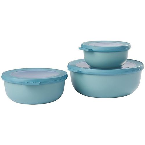 Mepal Cirqula Round Storage Bowl Set of 3 Pieces 350ML, 750ML, 1.25 Liter Nordic Green