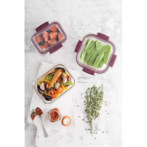 Kilner Fresh Storage Stackable Glass Food Container, Clear , 22 x 16.7 x 8.5 cm 1.4 Litre, 25.831