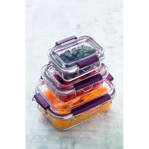 Kilner Fresh Storage Stackable Glass Food Container, Clear , 22 x 16.7 x 8.5 cm 1.4 Litre, 25.831