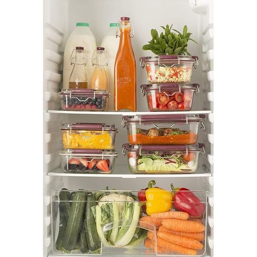 Kilner Fresh Storage Stackable Glass Food Container, Clear , 22 x 16.7 x 8.5 cm 1.4 Litre, 25.831