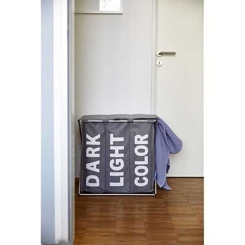Laundry bin Trio Top Gray, laundry basket, 118 l