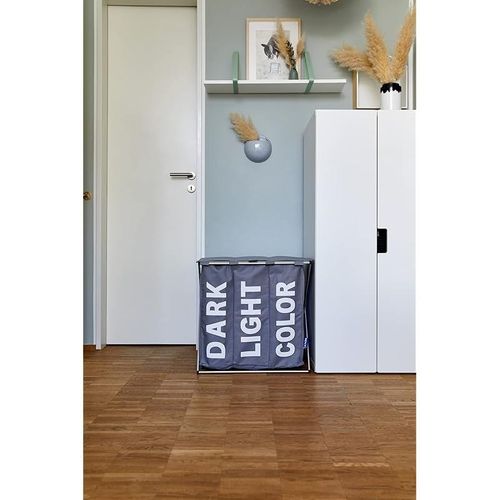 Laundry bin Trio Top Gray, laundry basket, 118 l