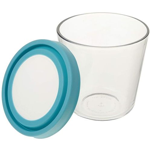 Anchor Hocking 11838AHG17 Trueseal Glass Food Storage Containers Airtight Lids, 3.5 Cup Tall, Mineral Blue 7-Cup Tall Blue 11839AHG17