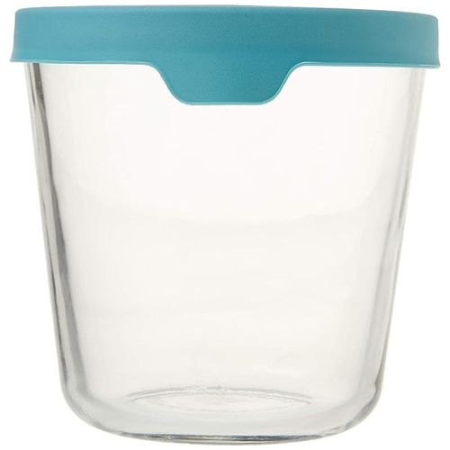 Anchor Hocking 11838AHG17 Trueseal Glass Food Storage Containers Airtight Lids, 3.5 Cup Tall, Mineral Blue 7-Cup Tall Blue 11839AHG17