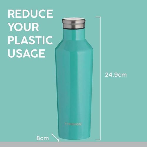 Typhoon 1401.854 Pure Double Wall Bottle, Steel, Turquoise