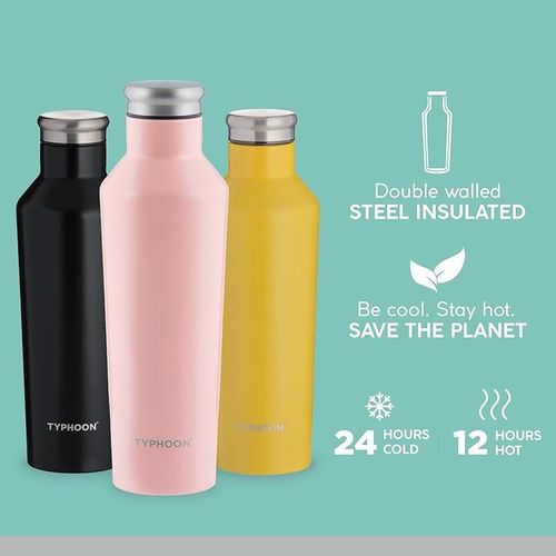 Typhoon 1401.854 Pure Double Wall Bottle, Steel, Turquoise