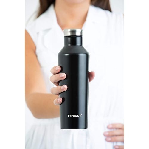 Typhoon Double Wall Stainless Steel Bottle, 500 ML Capacity, Black