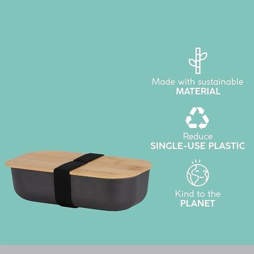 Typhoon Pure Black Bamboo Fibre Lunch Box