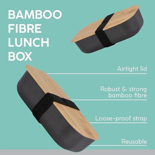 Typhoon Pure Black Bamboo Fibre Lunch Box