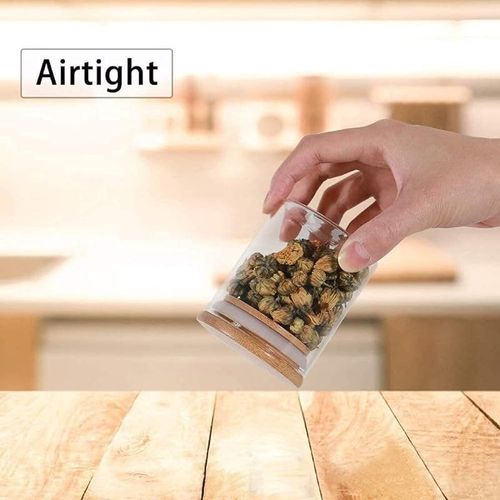 Bamboo And Glass Storage Jar 2Litre
