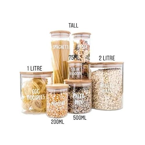 Bamboo And Glass Storage Jar 2Litre