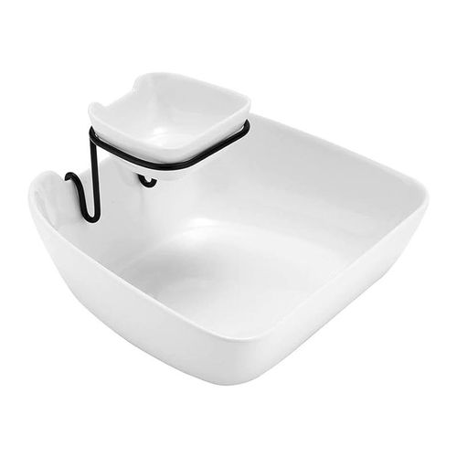 Ladelle Classica Double Layer Chip and Dip Bowl, White
