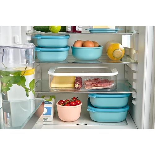 Mepal Multi bowl Cirqula rectangular 3-part set (low) -Nordic green, Polypropylene Thermoplastic elastomer, (500, 1000, 2000 ml)
