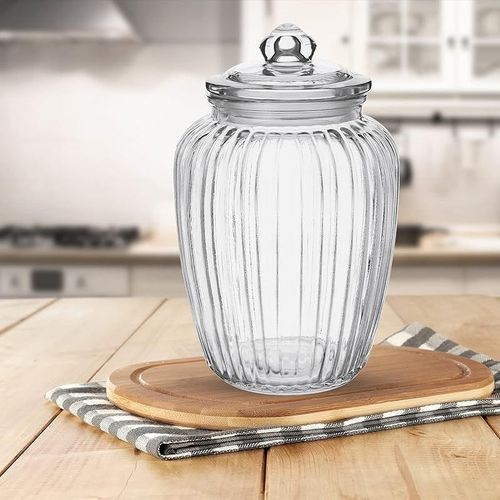 Treo By Milton Pot Jar With Glass Lid, 1 Piece, 2350 ml, Transparent Air Tight Storage Jar Kitchen Organiser Modular Dishwasher Safe