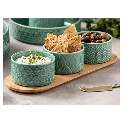 Ladelle Heath Bowl and Tray 3-Pieces Set, Jade