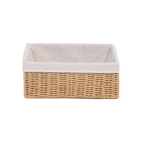 Large Storage Basket Brown with Liner 36 x 27 x 13 cm