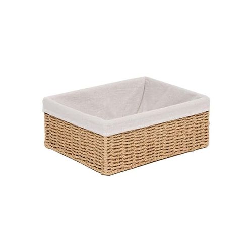 Large Storage Basket Brown with Liner 36 x 27 x 13 cm