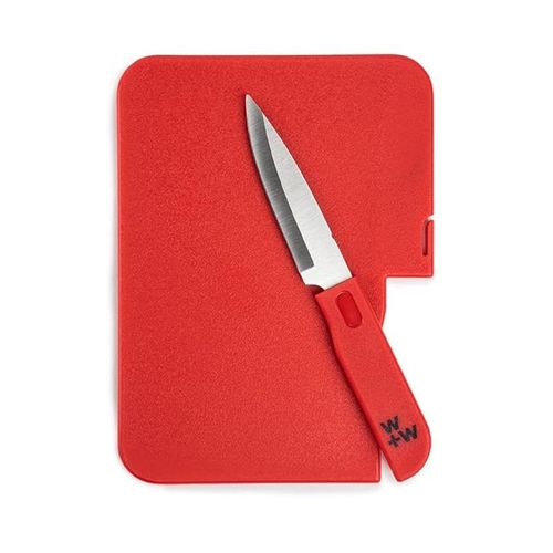 Core Kitchen Bar Board with Built-In Knife, Red