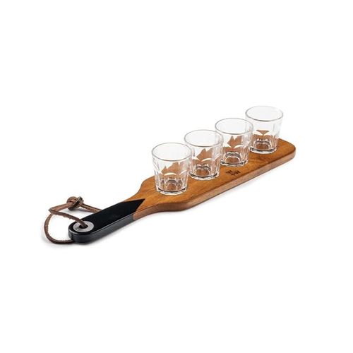 Core Paddle Board with Shot Glasses 5-Pieces Set, Black, 210609