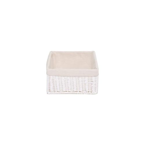 Medium Storage Basket White with Liner 32 x 24 x 12 cm