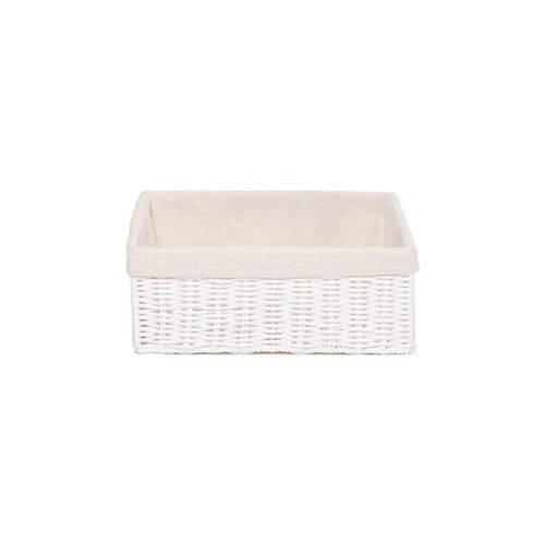 Medium Storage Basket White with Liner 32 x 24 x 12 cm