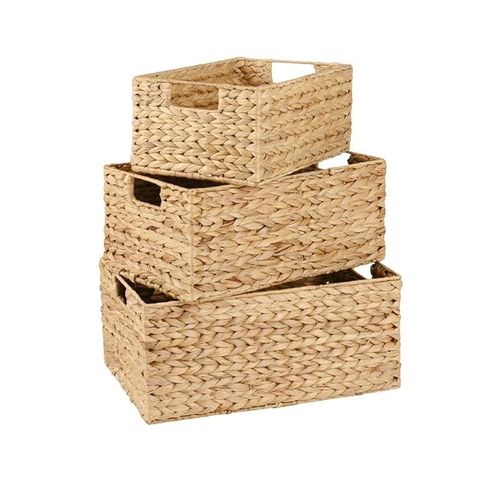 Natural Water Hyacinth Large Storage Bins 44 x 30 x 20 cm