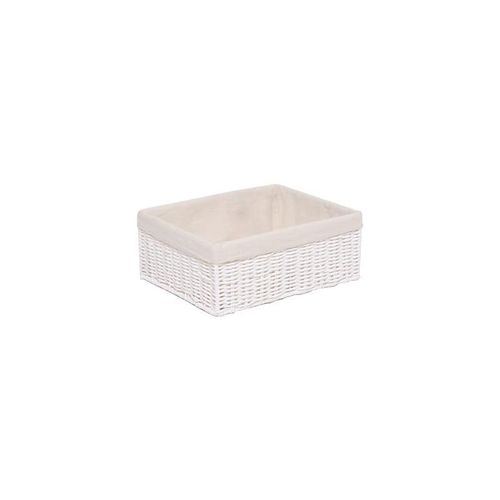 Small Storage Basket White with Liner 28 x 20 x 10 cm