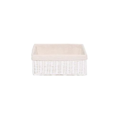 Small Storage Basket White with Liner 28 x 20 x 10 cm