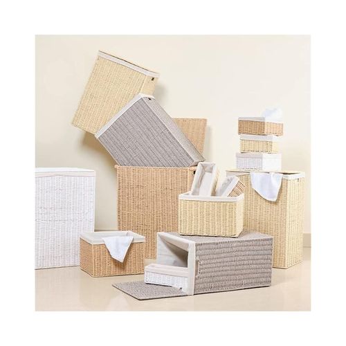 Small Storage Basket Brown with Liner 28 x 20 x 10 cm