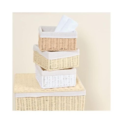 Storage Basket Grey with Liner 20 x 20 x 10 cm