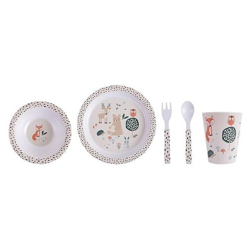 Ladelle Woodland Kids Melamine Dinner/Food Set w/Plate/Bowl/Cutlery/Tumbler