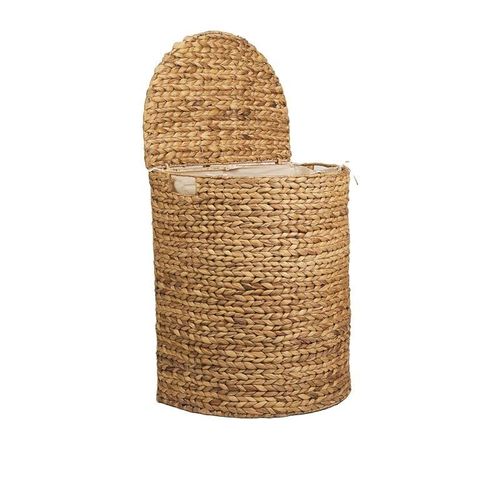 Water Hyacinth Half Moon With Liner Natural L51 x. W35.5 x H61 cm
