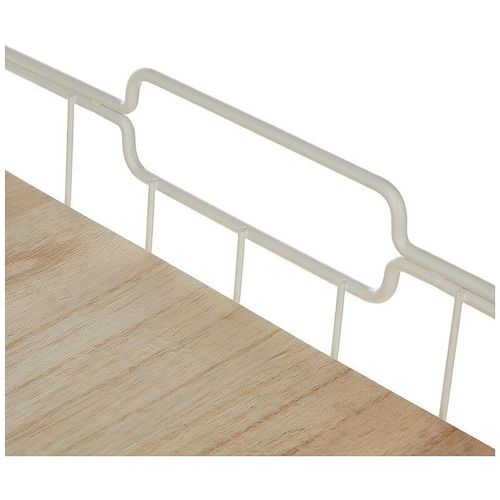 IDesign Metal and Paulownia Wood Serving Tray, 14.5-Inch x 17.5-Inch x 3.2-Inch Size, Beige