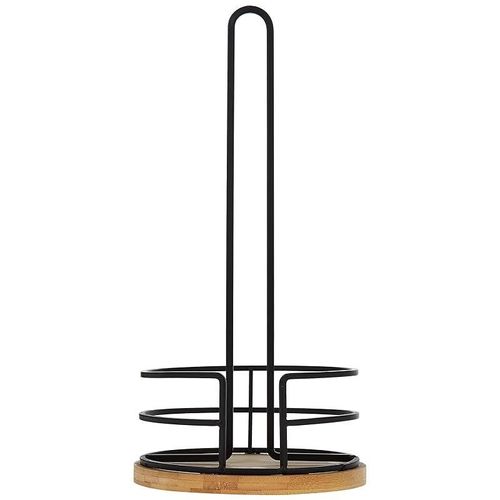 AQ RYU Bamboo Wire Paper Towel Stand, 6.5-Inch x 6.5-Inch x 13-Inch Size