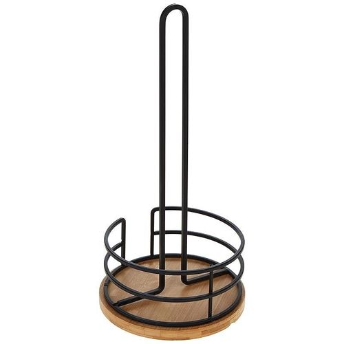 AQ RYU Bamboo Wire Paper Towel Stand, 6.5-Inch x 6.5-Inch x 13-Inch Size