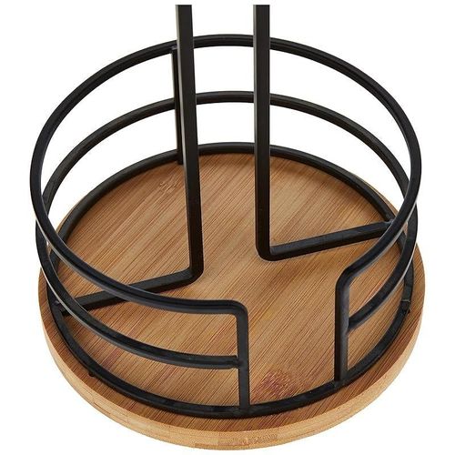 AQ RYU Bamboo Wire Paper Towel Stand, 6.5-Inch x 6.5-Inch x 13-Inch Size