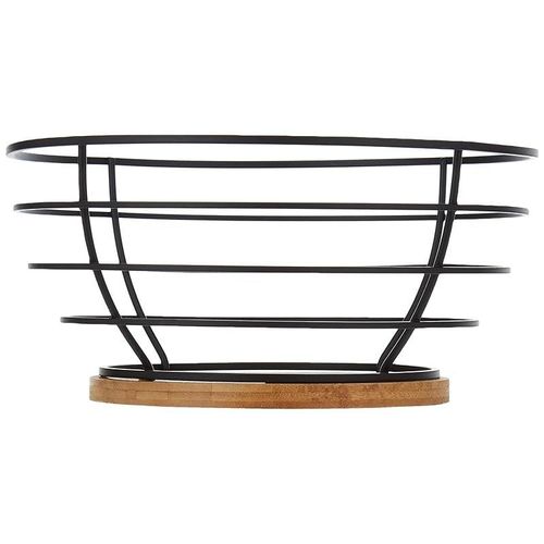 AQ RYU Bamboo Wire Fruit Basket, 10-Inch x 10-Inch x 5.5-Inch Size