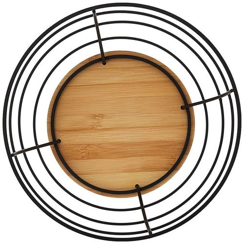 AQ RYU Bamboo Wire Fruit Basket, 10-Inch x 10-Inch x 5.5-Inch Size