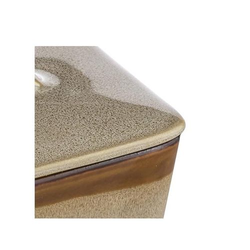 Haven Butter Dish in Beige/Brown Porcelain 14 x 9.5 x 9 cm