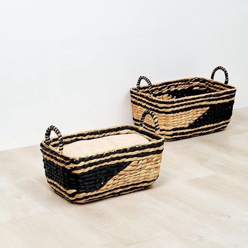 Homesmith Medium Water Hyacinth Storage Basket L40 x W25 x H18 cm