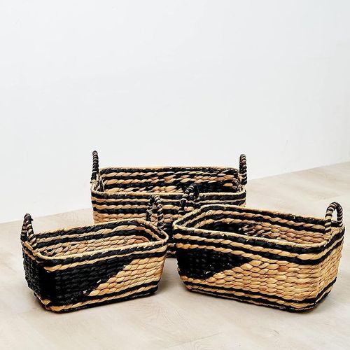 Homesmith Medium Water Hyacinth Storage Basket L40 x W25 x H18 cm