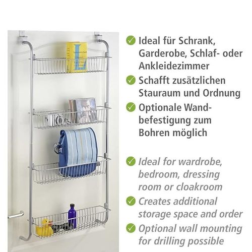 Wenko 4 Tier Over Door Accessory Rack Chrome