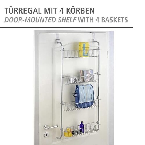 Wenko 4 Tier Over Door Accessory Rack Chrome