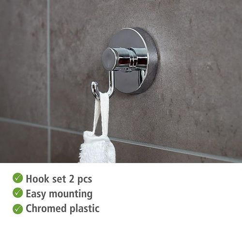 Wenko Vacuum-Loc Hook Shiny Set Of 2