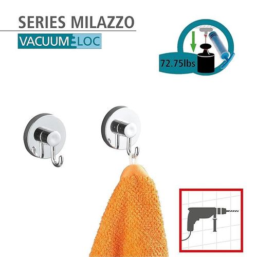 Wenko Vacuum-Loc Hook Shiny Set Of 2