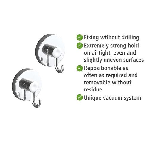 Wenko Vacuum-Loc Hook Shiny Set Of 2